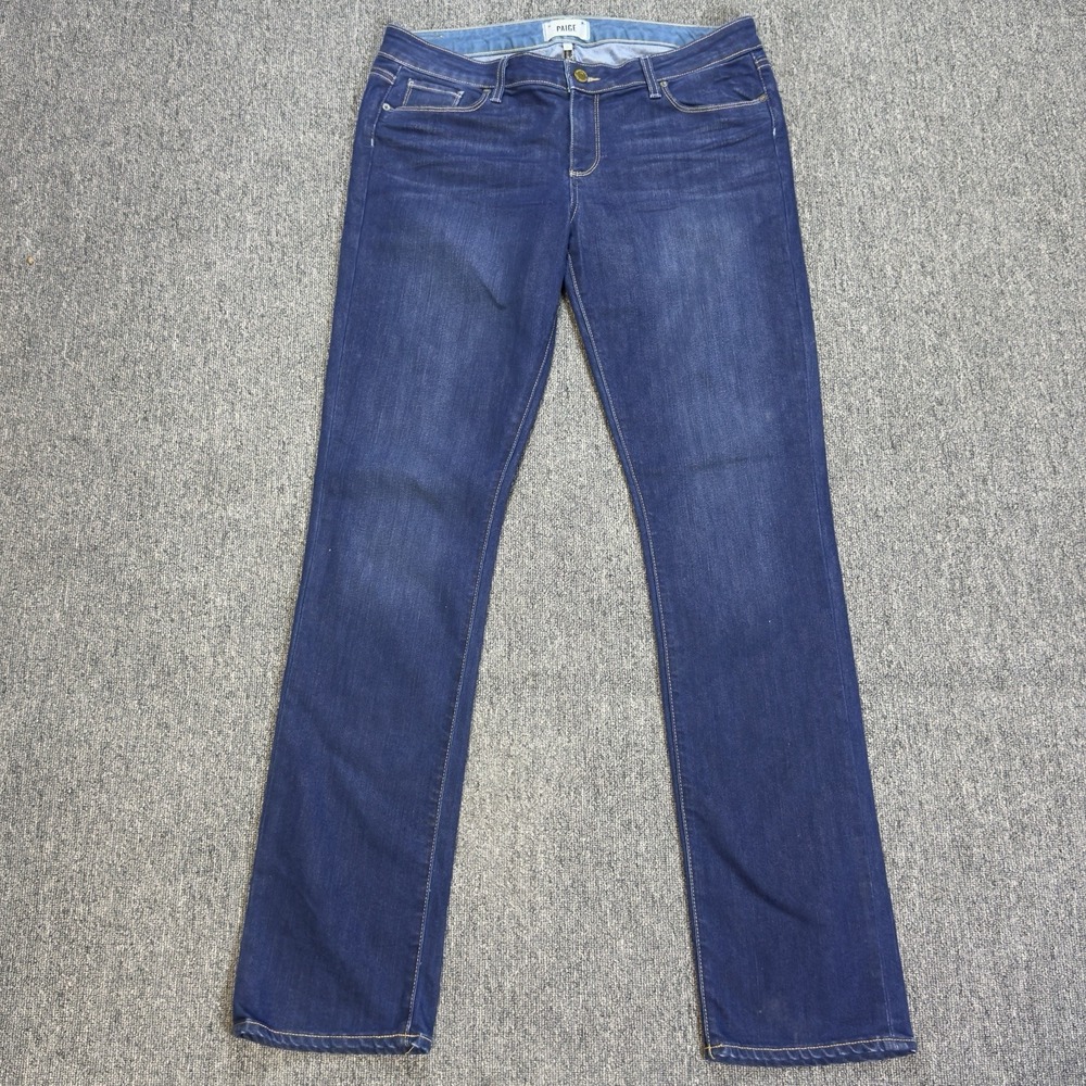 Paige Skyline Straight Women's Size 32 Actual (36x35) Dark Wash Blue Jeans
